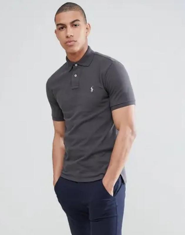 Polo ralph lauren футболка поло сіра ральф лорен лоурен з коміром rl ...