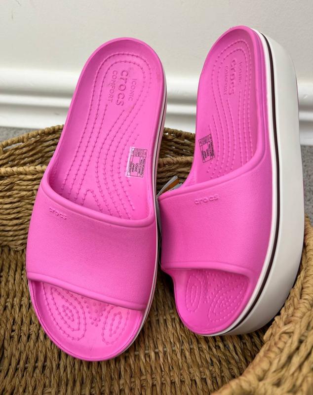 crocs m7 163052119 crocs crocband platform slide pink 1395