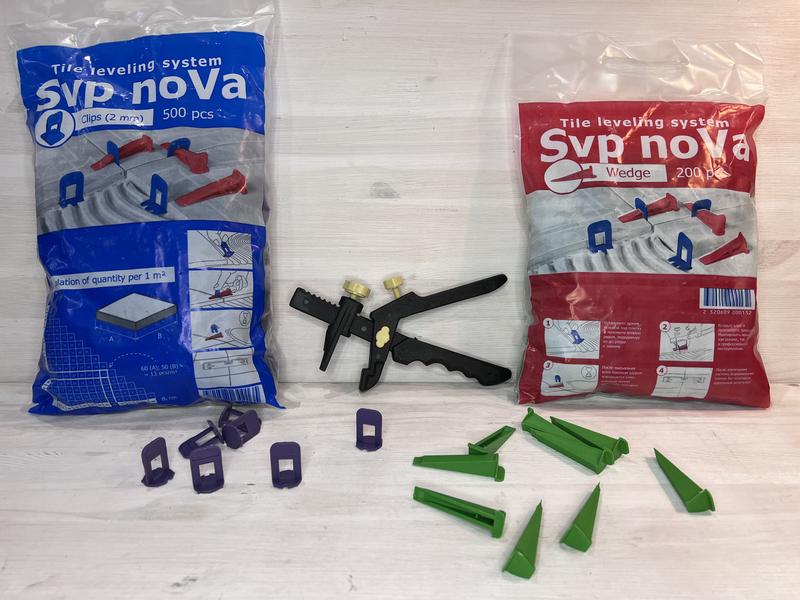Комплект свп "svp-nova" 500 зажим 2 мм + 200 клин + инструмент ...