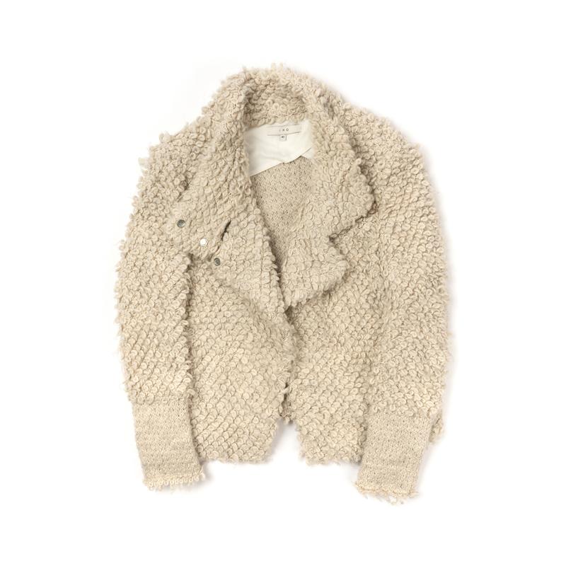 Iro caty jacket looped knit cream 2500 163885014
