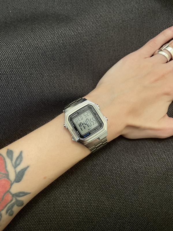 casio a178w vintage silver digital watch Casio 1200