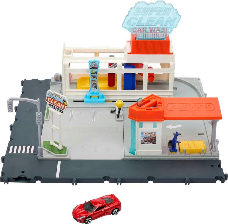 Matchbox трек набор супер автомойка hmg73 cars action drivers