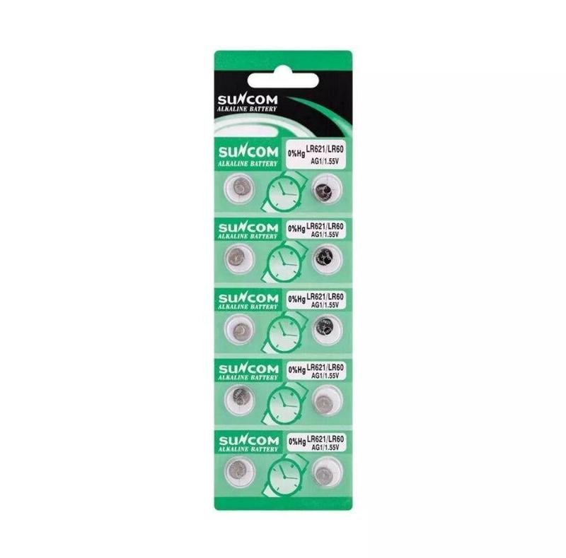 Батарейка годинникова suncom lr621, lr60, ag1, 1,55v (10 шт у блістері ...