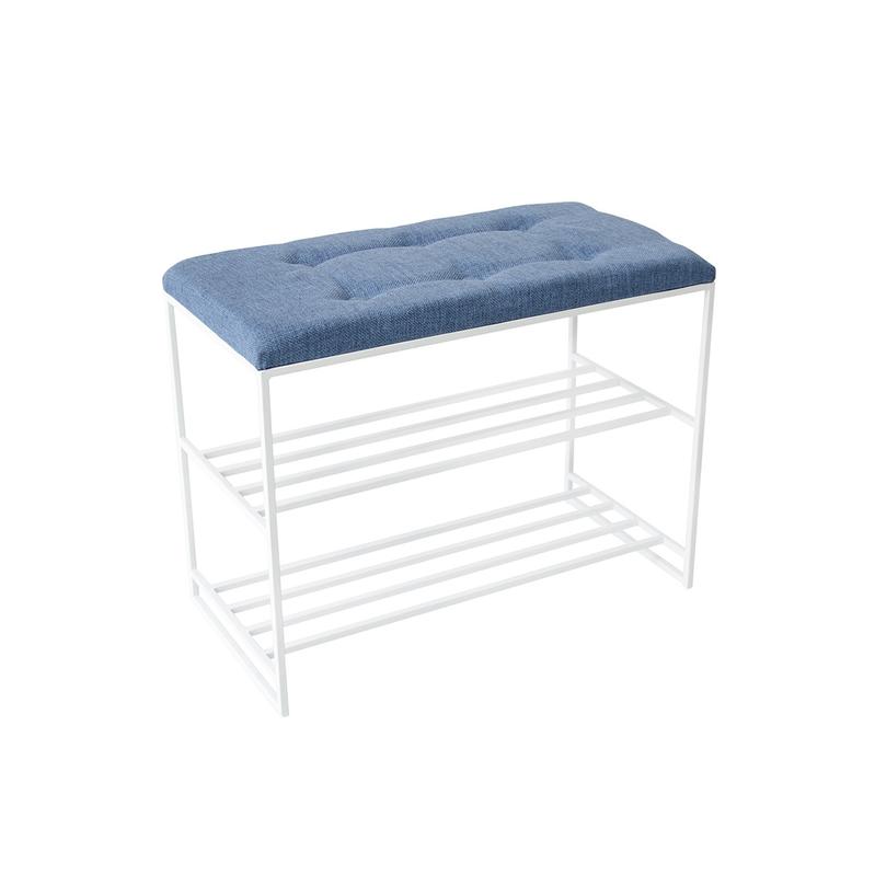 Подставка под обувь 10*10, мягкая, голубая ткань, белая текстура ...