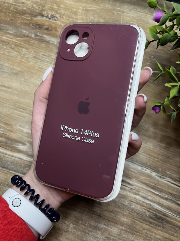 Чохол на iphone 14 плюс plus квадратні борти на айфон silicone case ...