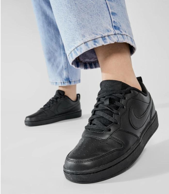 Оригинальные кожаные кеды кроссовки найк nike court air 38 черные кожа ...