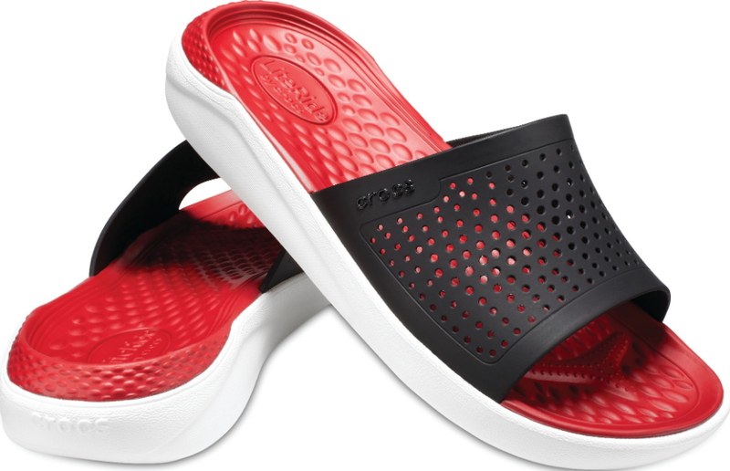 Crocs шлепанцы крокс шлепки слайды тапочки literide slide black red ...