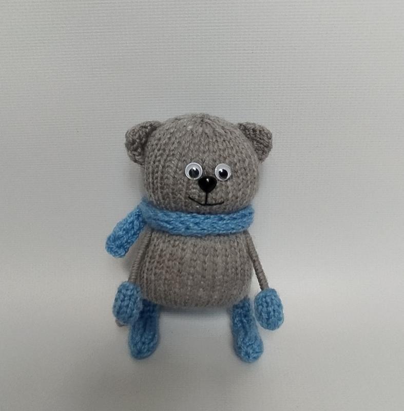 В'язаний сірий котик — цена 190 грн в каталоге Мягкие игрушки