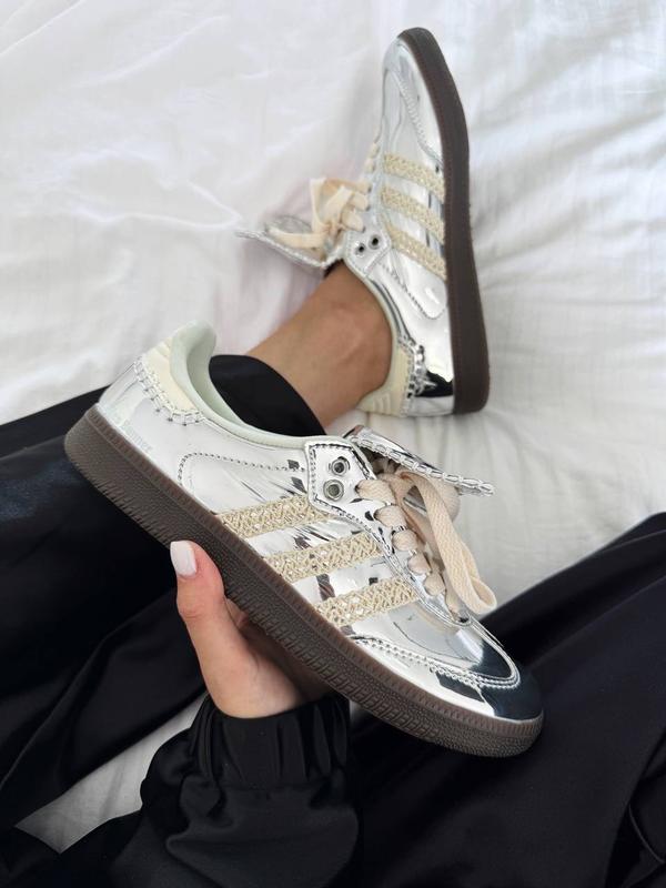 Silver adidas samba discount