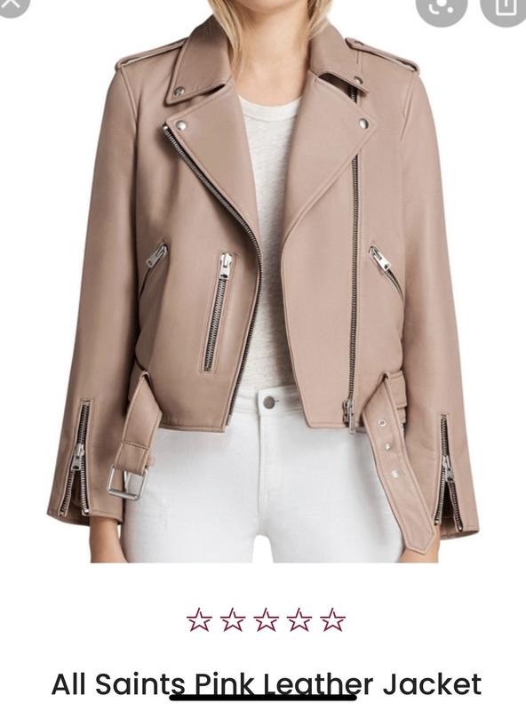 All saints blush leather jacket deals