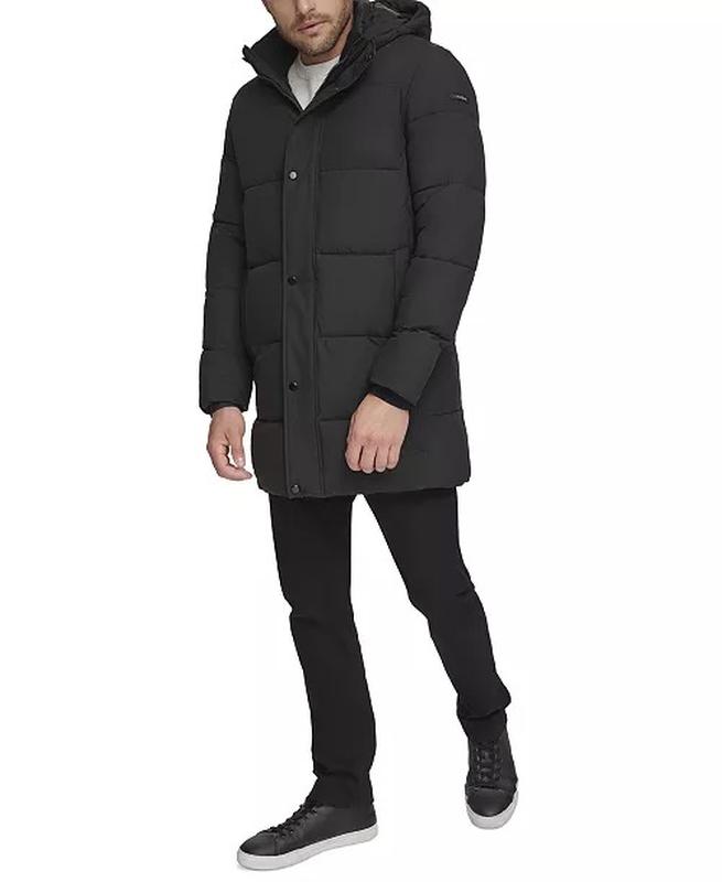 Long puffer jacket calvin klein sale