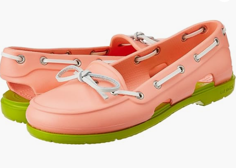 Crocs крокс мокасины топсайдеры beach line boat shoe ballet flat melon ...