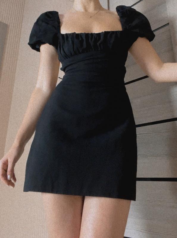 Черное платье zara, черное мини платье с открытой спинкой от zara ...