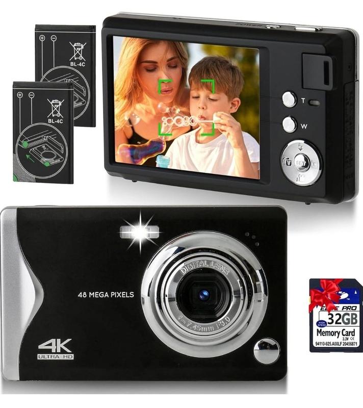Цифрова камера, компактна камера 4k 48mp fhd із sd-картою 32g, цифрова ...