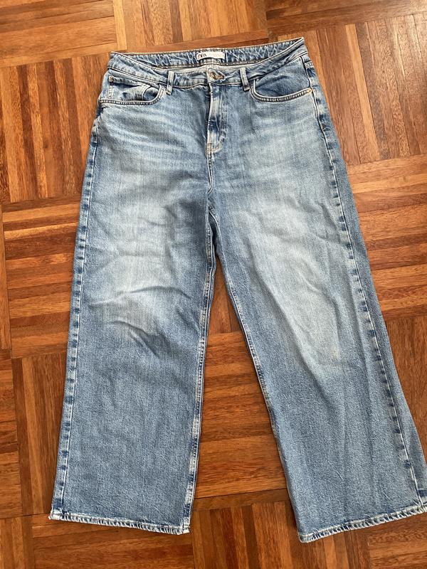 Джинсы широкие прямые палаццо zara 42 (32) испания — цена 400 грн в ...