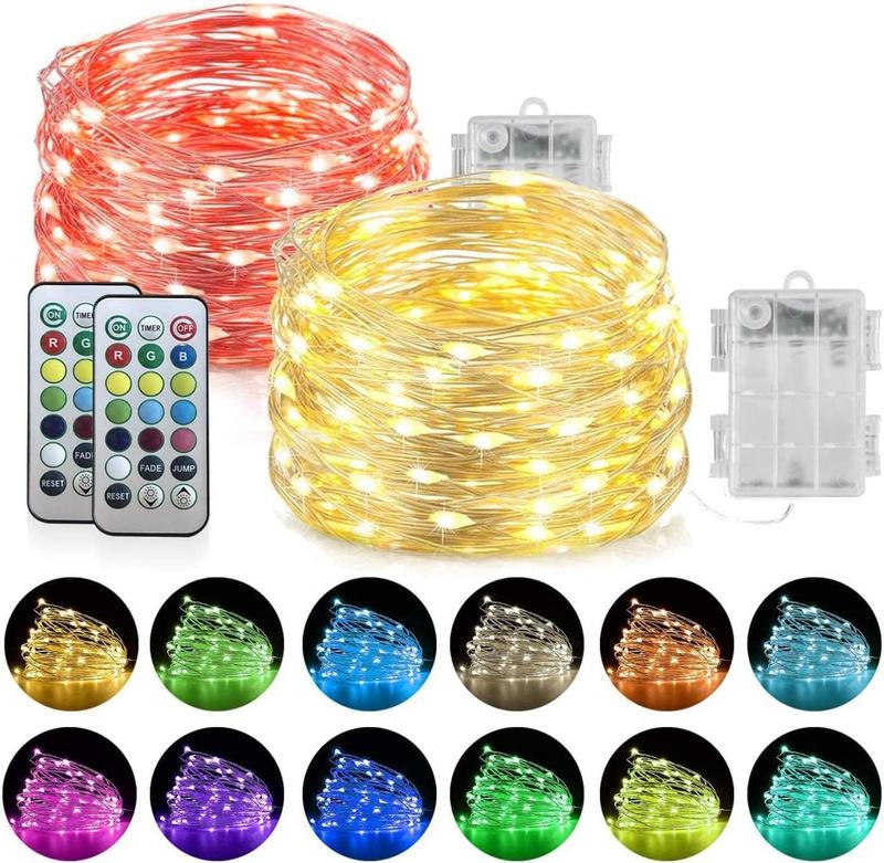 homemory 2 pack color changing fairy lights 20ft 60 rgb 420