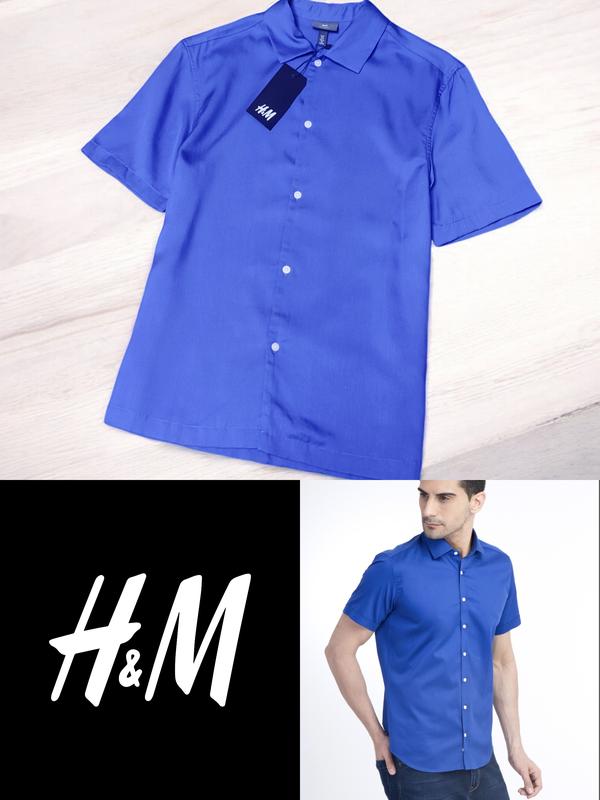 Красивая стильная качественная рубашка h&m regular fit этикетка — цена ...