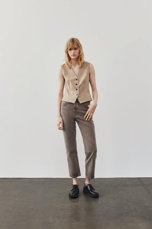 Zw collection straight cut mid rise cropped jeans — цена 850