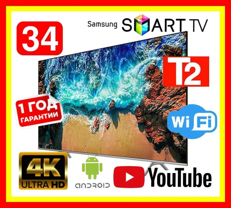 Телевізор samsung 34 дюйми smart tv, 4к led, full hd, wi-fi, з ...