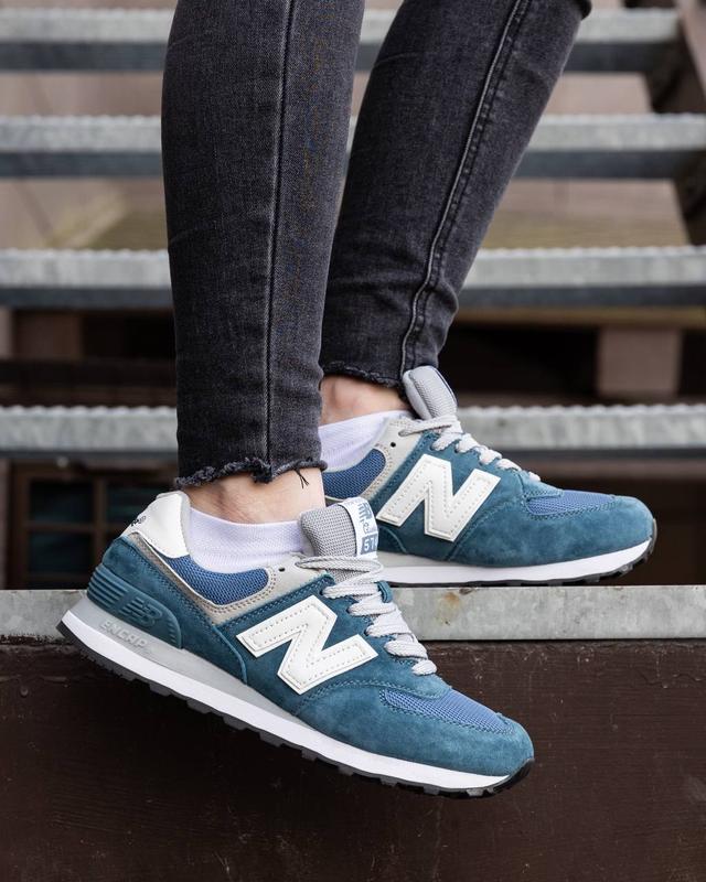 New balance 574 blue white grey online