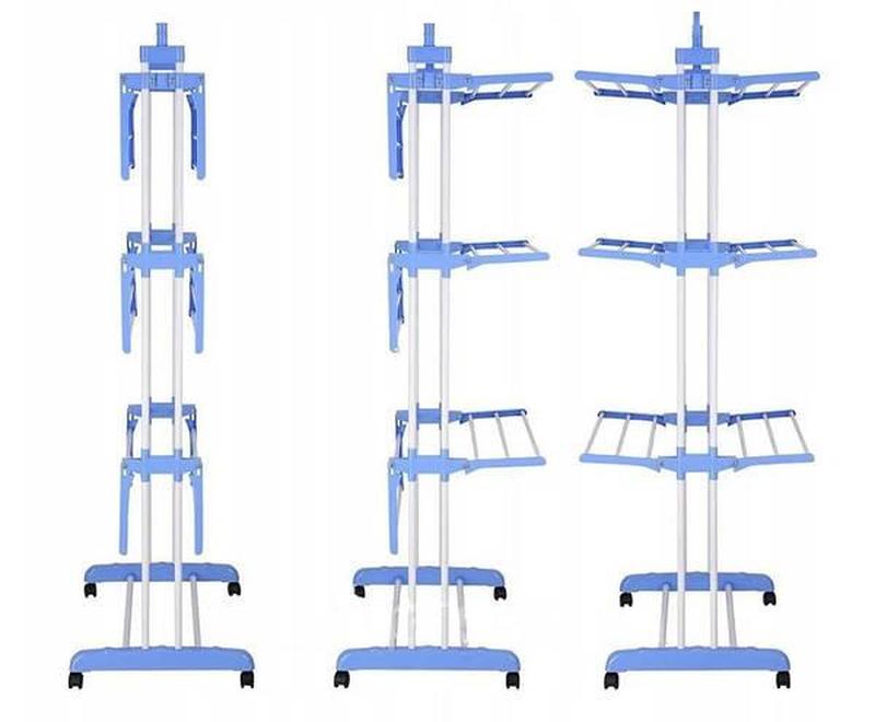 Сушарка для білизни garment rack with wheels № k12120 блакитний — ціна
