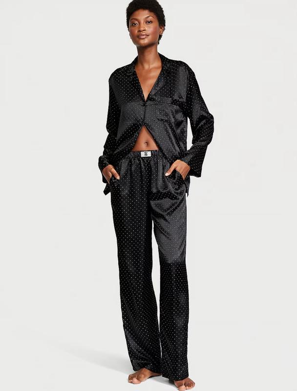 Dew drop satin long pajama set victoria s secret 3150 175581050