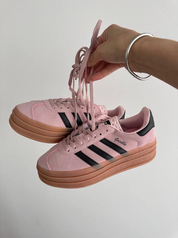 Adidas gazelle womens black and pink hotsell