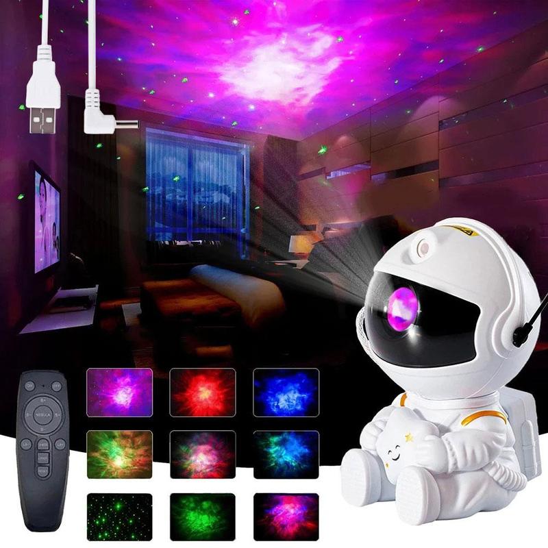 Лазерный ночник-проектор звездного неба космонавт, от usb, с пультом ...