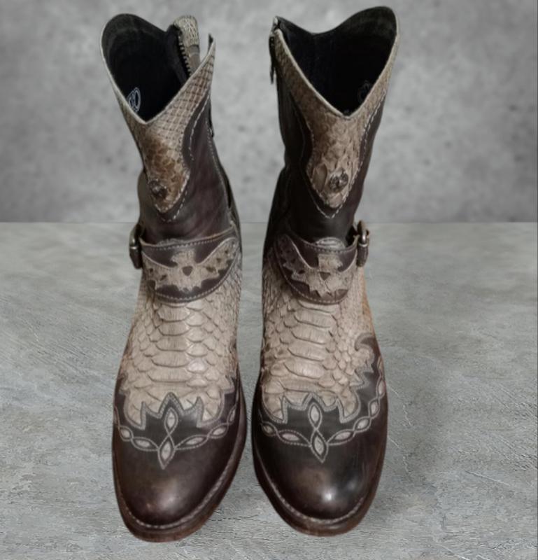 Sancho boots винтажные байкерские козаки с кожи питона.оригинал. — цена ...