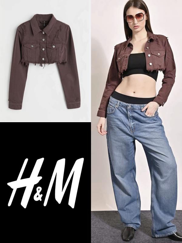 Стильная укороченная джинсовая куртка пиджак divided by h&m этикетка ...