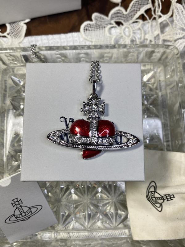 Vivienne westwood red heart кулон, кольє, чокер — цена 2200 грн в