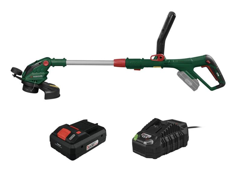 Аккумуляторный триммер parkside для газона prta 20-li d3 20в c акб 4а ...