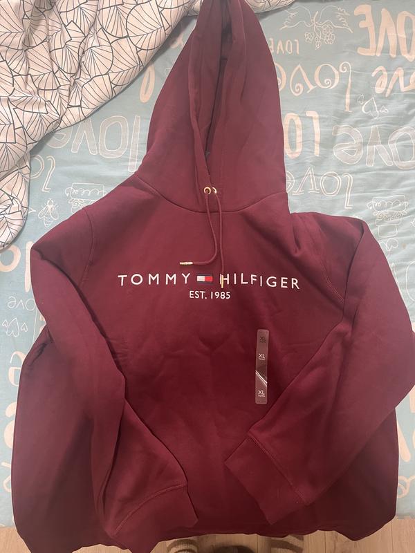 Tommy hilfiger maroon hoodie sale
