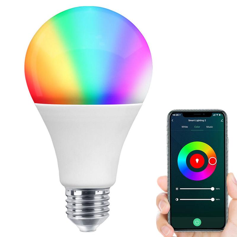 Умная rgb лампочка e27, tuya, 9 вт, wifi, bluetooth / светодиодная ...