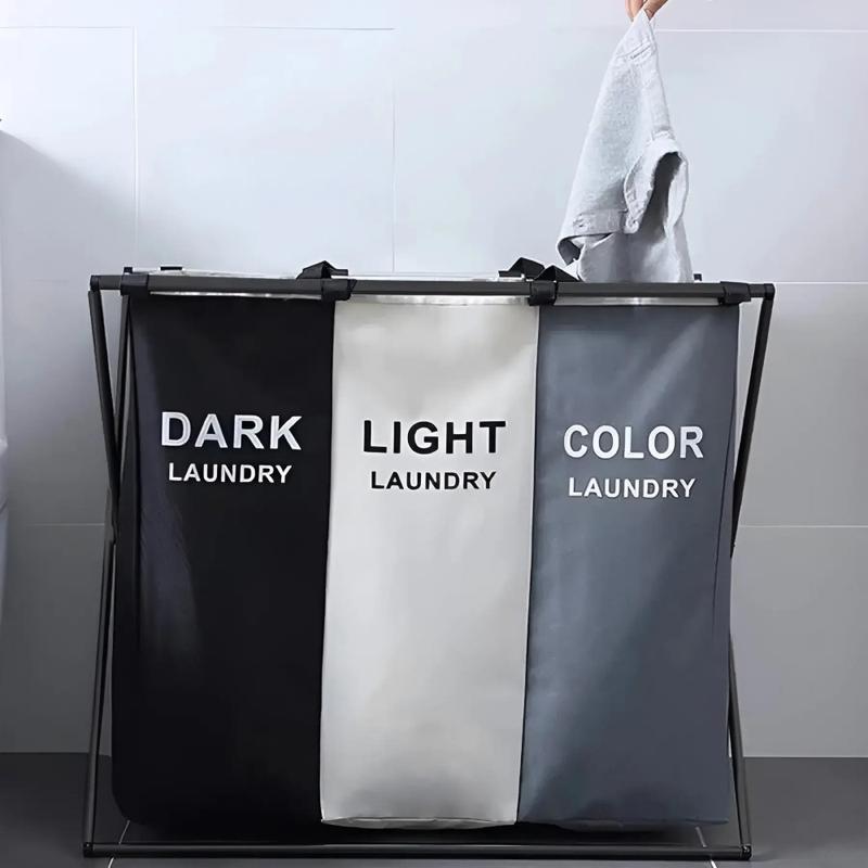 Корзина для белья 120л, на 3 отсека / складная корзина для грязного ...