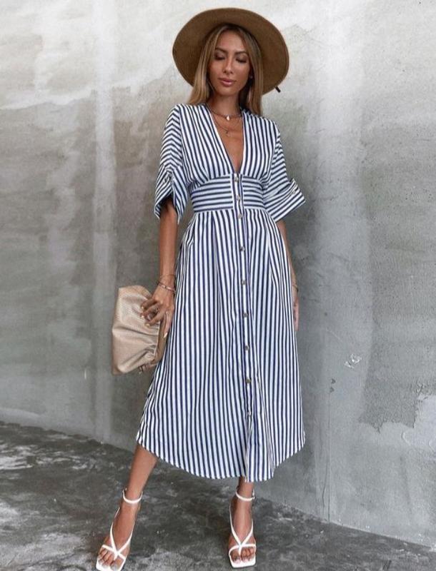 サラフィネ Zara платье лен льняное в полоску сарафан макси миди на пуговицах