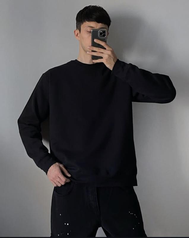 Black basic sweatshirt sale
