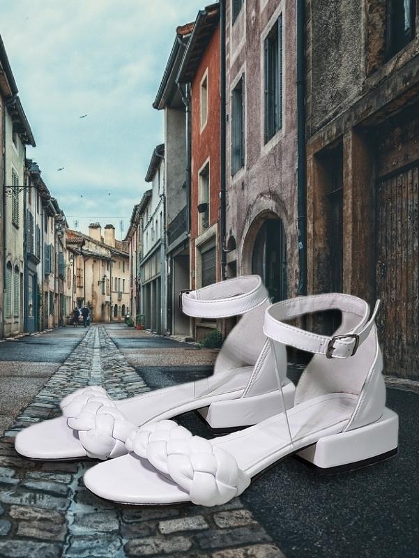 Стильные женские кожанные босоножки * косички *. kati shoes. украина ...