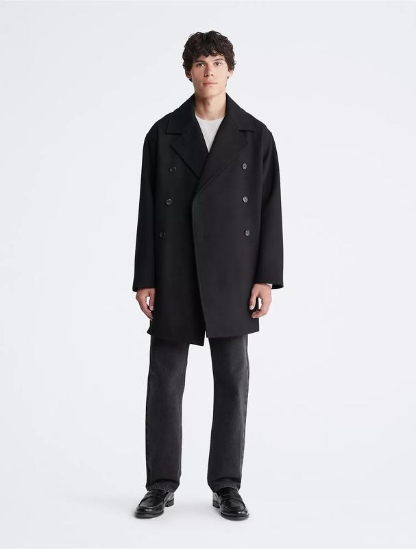 Calvin klein single breasted wool coat online