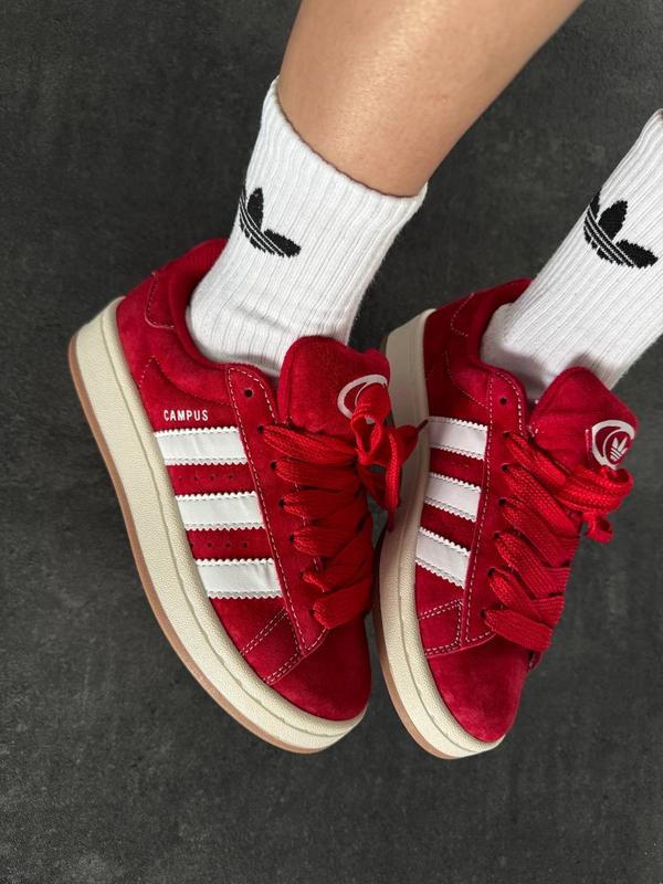 Adidas campus red shoes sales