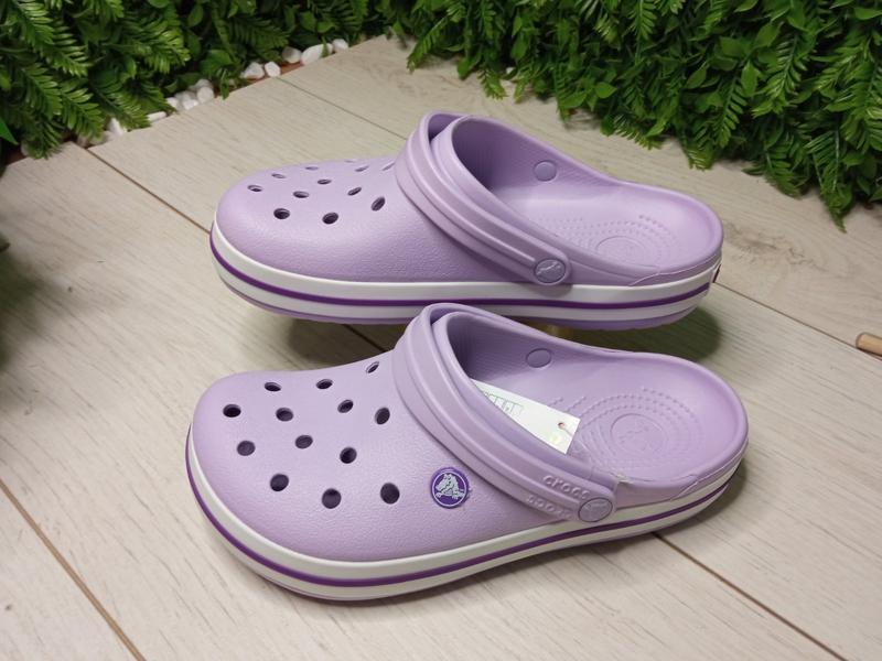 Crocs crocband clog lavender женские кроксы сабо лавандовые шлепанцы ...
