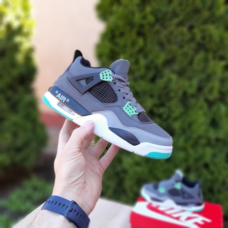 Женские кожаные кроссовки nike air jordan 4 retro high найк джорданы ...