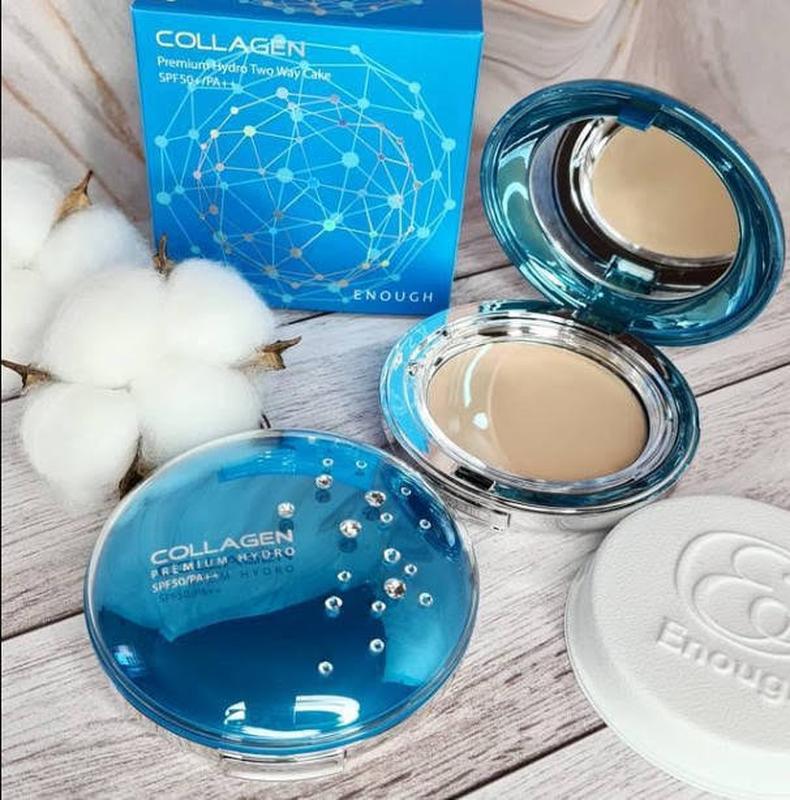 Зволожуюча пудра enough collagen premium hydro two way cake spf50 ...