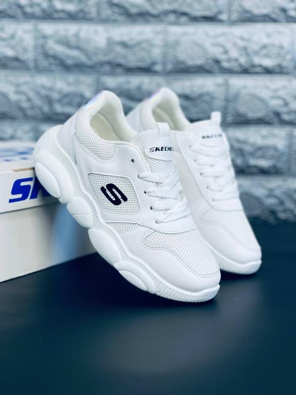 Кроссовки женские skechers летние, стильные белые кроссовки скечерс ...