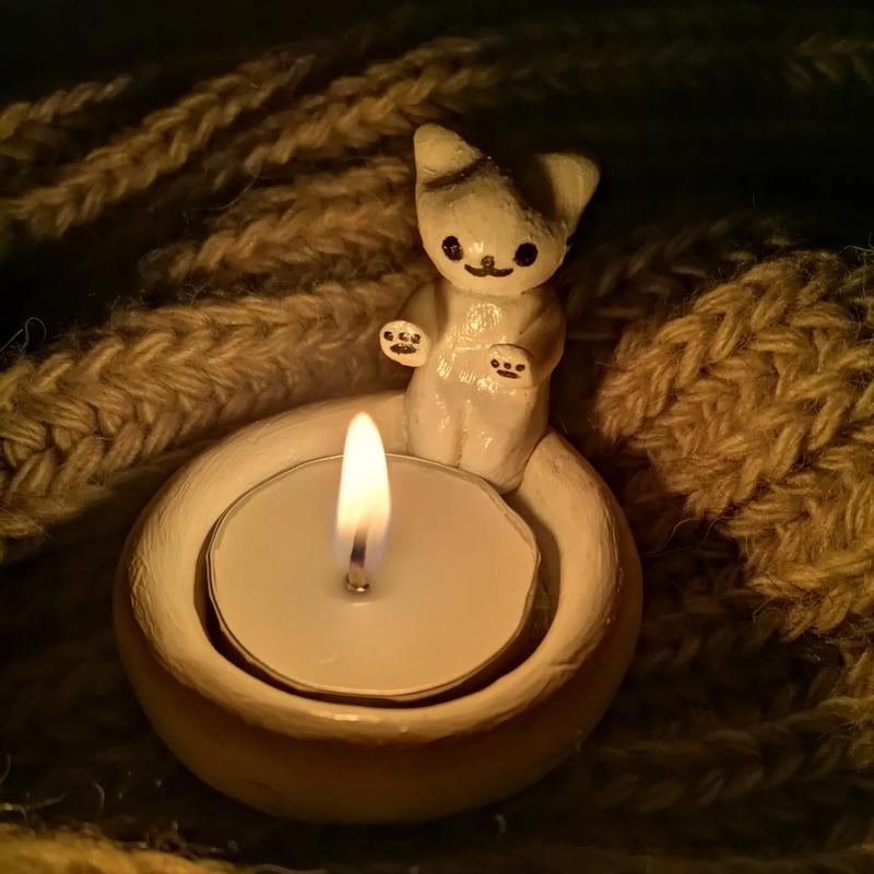Свечанок с котиком 🐱 — цена 110 грн в каталоге Подсвечники Купить ...