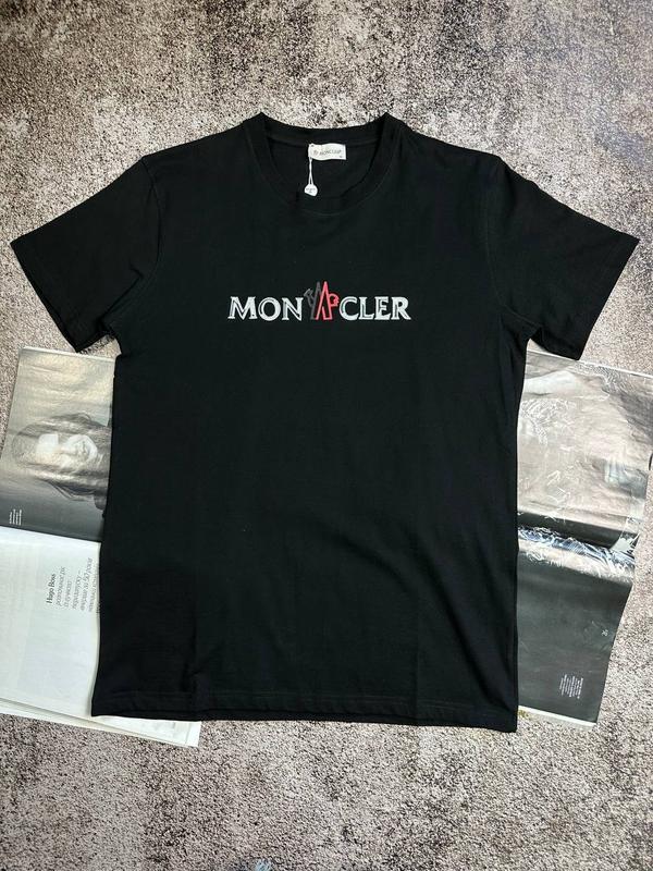 Мужская футболка / качественная футболка moncler в черном цвете на лето ...
