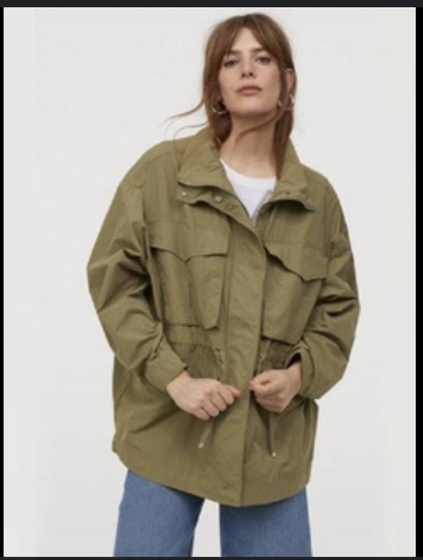 Актуальна вітровка під пояс, колір хакі h&m нова колекція — цена 870 ...
