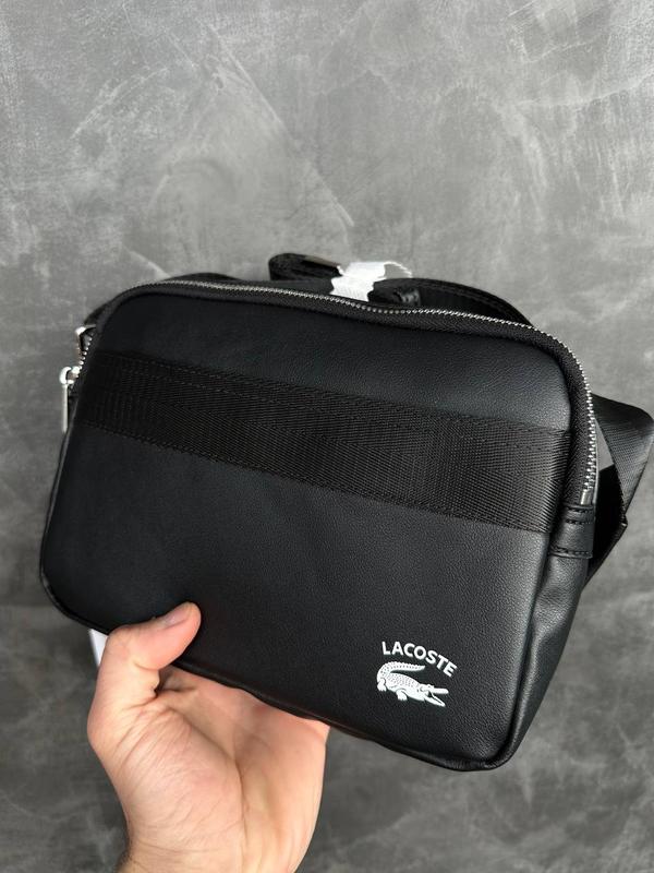Сумка lacoste чорна барсетка / сумка через плече плече / бананка ...