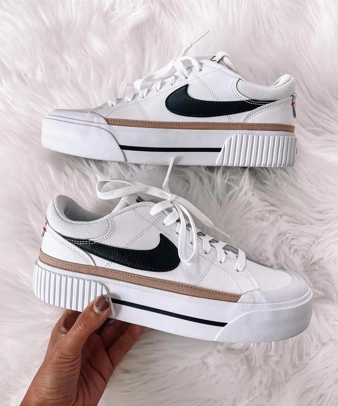 Nike court legacy lift white жіночі круті білі кеди найк кросівочки на ...
