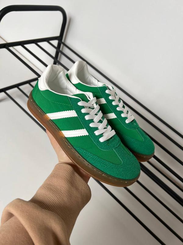 Красовки кроссовки женские зелёные із зі штучної шкіряні из ...